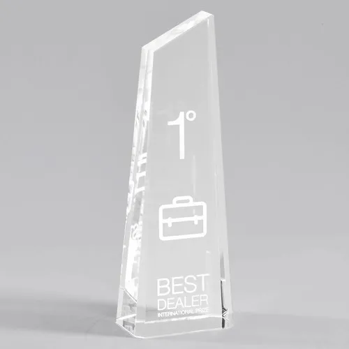 Obélisque en Cristal Personnalisable - Trophée Prestige 240mm