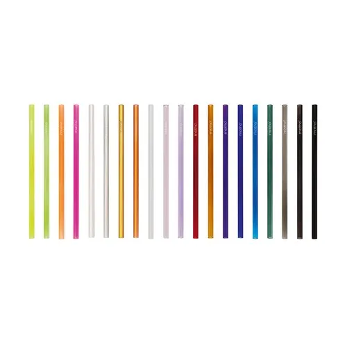 Set 6 Pailles en Verre Coloré Personnalisables avec Brosse de Nettoyage