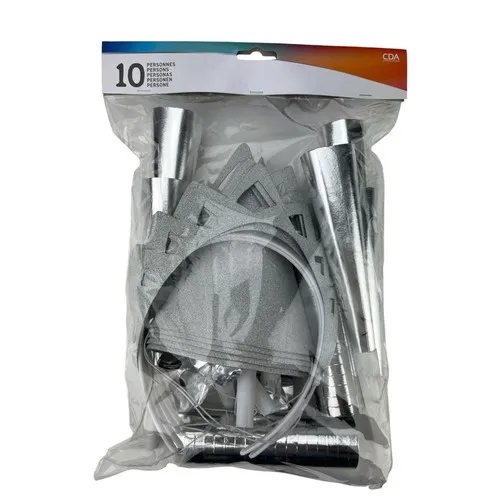 Pochette Cotillons 10 Personnes Argenté Personnalisable