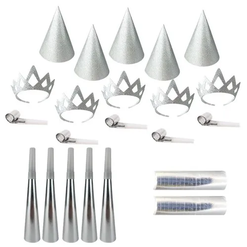 Pochette Cotillons 10 Personnes Argenté Personnalisable