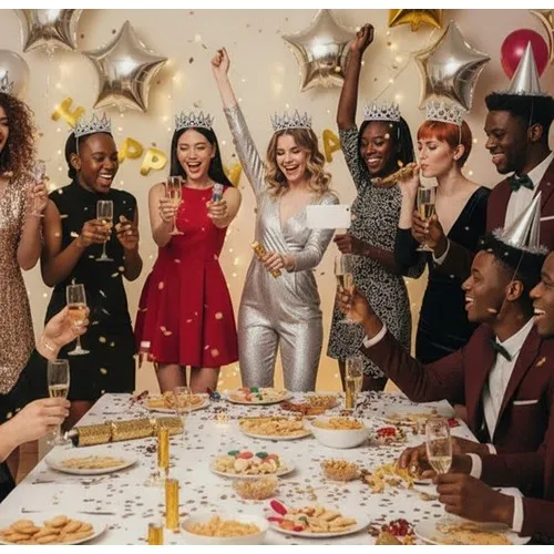 Pochette Cotillons 10 Personnes Argenté Personnalisable