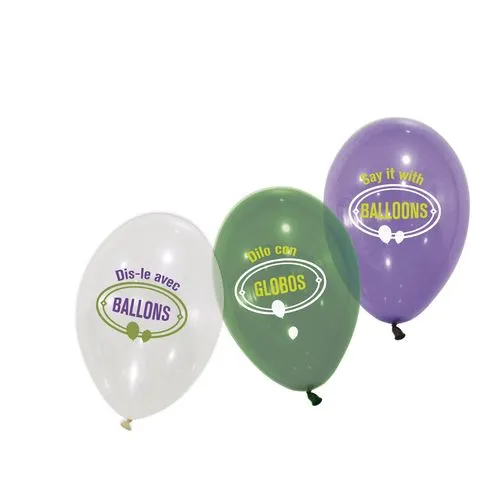 Ballon latex cristal personnalisé - Sérigraphie 360° incluse