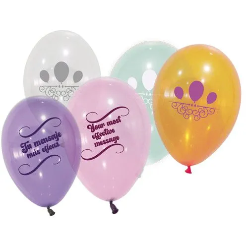 Ballon latex cristal personnalisé - Sérigraphie 360° incluse
