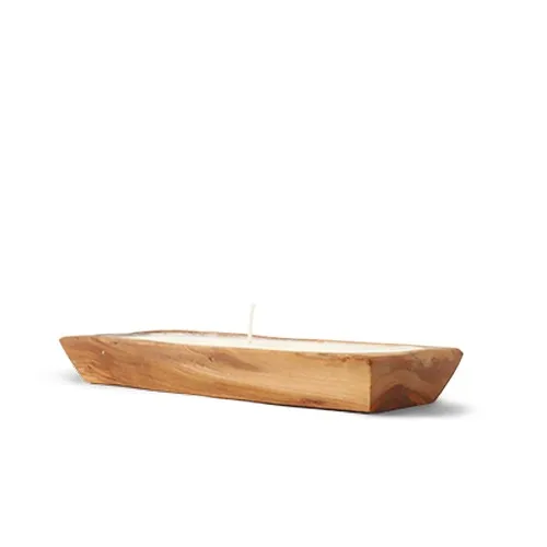 Bougie parfumée en bois d'olivier personnalisable - Cire végétale