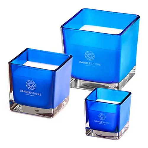 Bougie Cube Personnalisable - Design Moderne pour Communication d'Entreprise