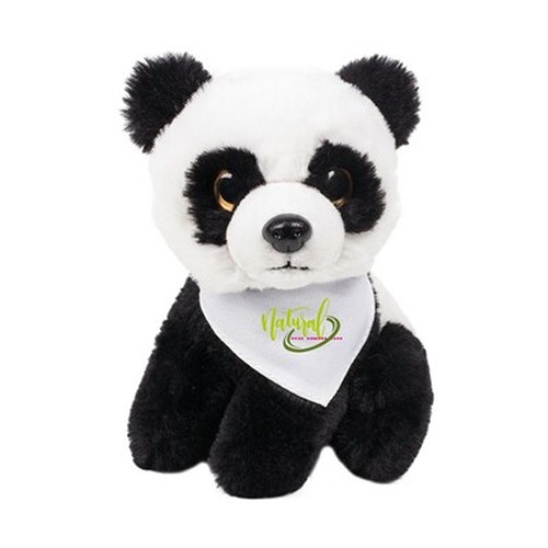 Panda en peluche personnalisable avec foulard à imprimer - 14 cm