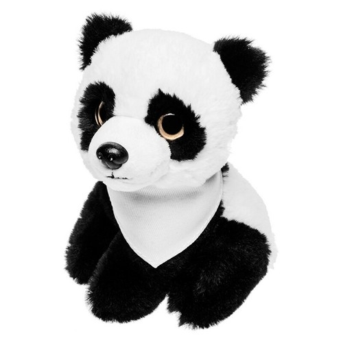Panda en peluche personnalisable avec foulard à imprimer - 14 cm