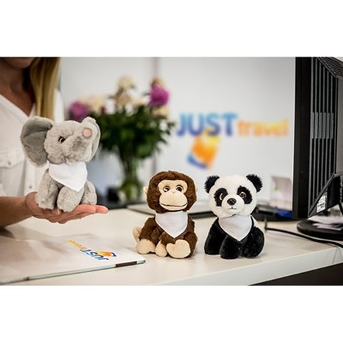 Panda en peluche personnalisable avec foulard à imprimer - 14 cm