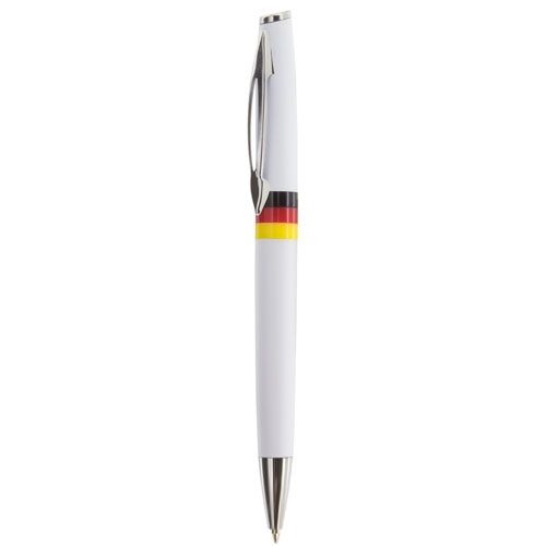 Stylo 4 Couleurs avec Mousqueton Personnalisable - Blanc