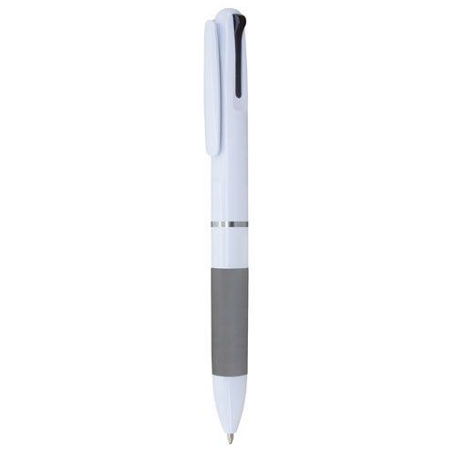Stylo 4 Couleurs avec Mousqueton Personnalisable - Blanc