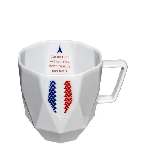 Mug Polygonal Blanc 320g - Personnalisable 3 couleurs + Intérieur