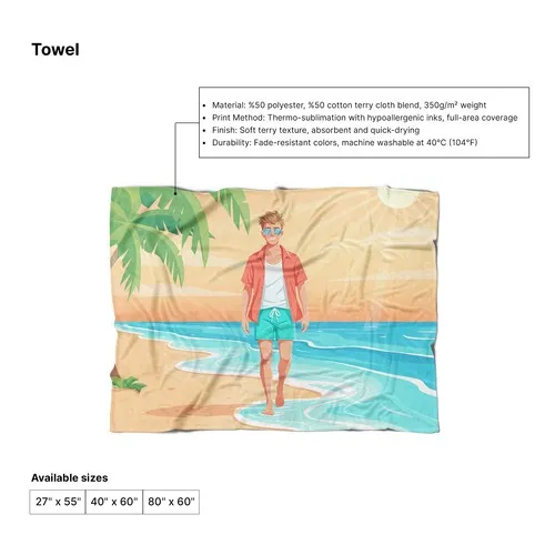 Serviette de toilette personnalisée - Sublimation haute qualité