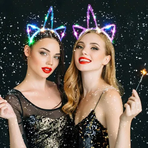 Tiare Lumineuse LED Licorne - Accessoire Événementiel Personnalisable