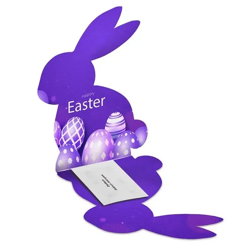 Carte pliante lapin de Pâques avec graines - Personnalisable 4/4