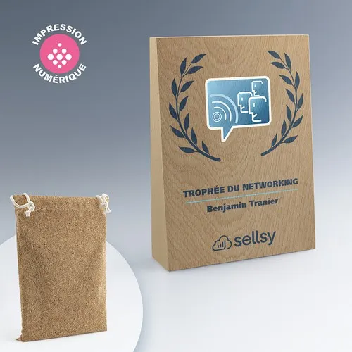 Trophée Trapèze en Bois de Hêtre Massif Personnalisable