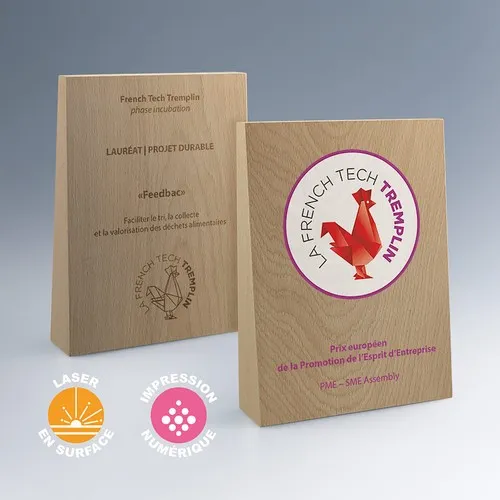 Trophée Trapèze en Bois de Hêtre Massif Personnalisable