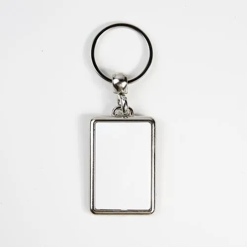 Porte-clés Métallique rectangle L France - Gris