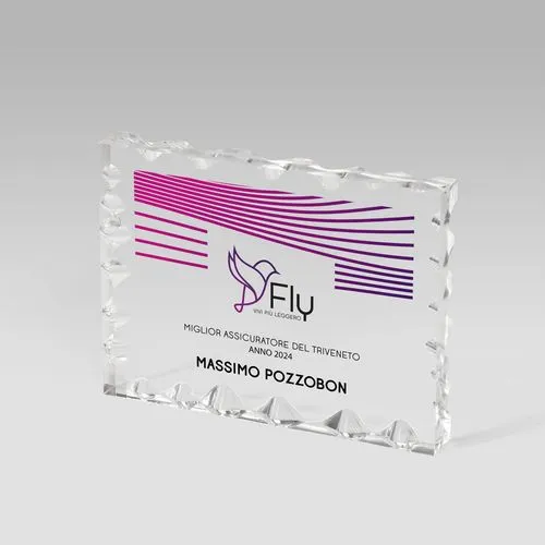 Plaque Plexiglass Bords Biséautés Personnalisable - Trophée Gravé
