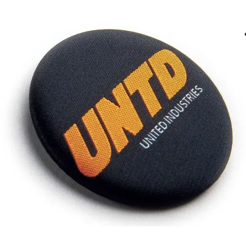 Badge Textile Brodé 32mm avec Épingle - Personnalisable 2 Couleurs