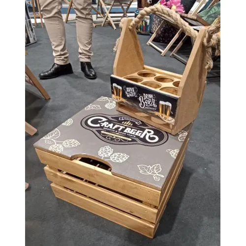 Caisse en Bois Personnalisable - Rangement et Communication Visuelle