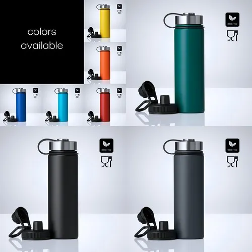 Mug Isotherme Nordic 650ml Personnalisable - 2 Bouchons Interchangeables