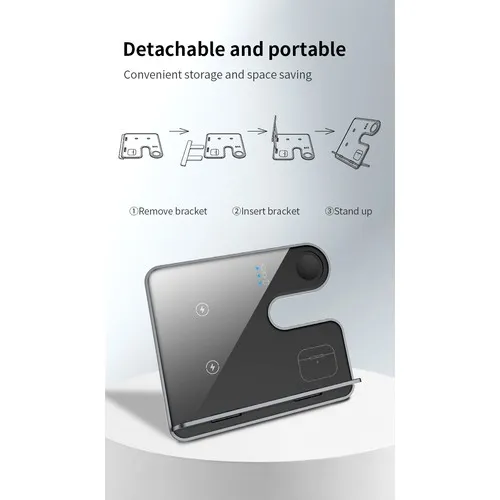 Station de Charge Sans Fil 3-en-1 Personnalisable - 15W Magnétique