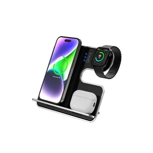 Station de Charge Sans Fil 3-en-1 Personnalisable - 15W Magnétique