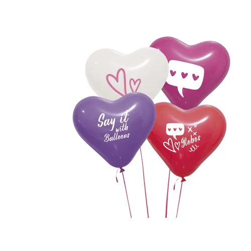 Ballon Latex Pastel Forme Cœur Personnalisable - Violet