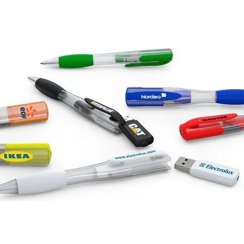 Clé USB Stylo Métal Personnalisable - Objet Publicitaire 2-en-1