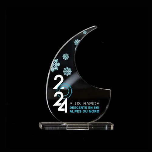 Trophée en plexiglas VIRGULE - France 3 mm