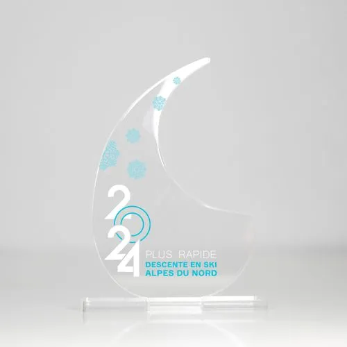 Trophée en plexiglas VIRGULE - France 3 mm