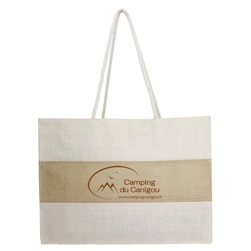 Sac de plage CANOA en jute bicolore
