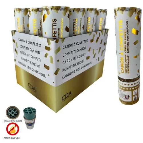 Canon à Confettis Or 20cm Ininflammable - Personnalisable