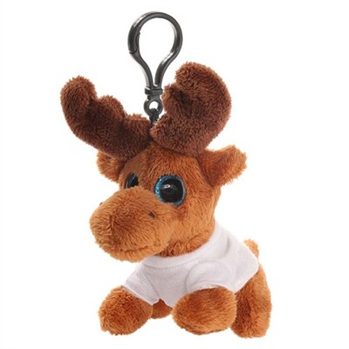 Renne en peluche porte-clés avec T-shirt personnalisable