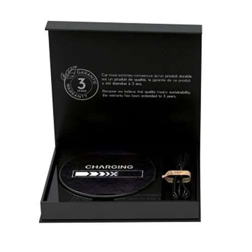 Chargeur Sans Fil 15W Finition Cuir avec Logo Lumineux Personnalisé