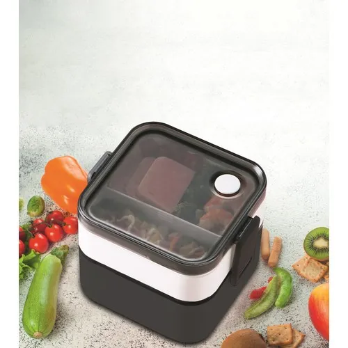 Boîte à lunch double DUO personnalisable avec couvercle anti-fuite