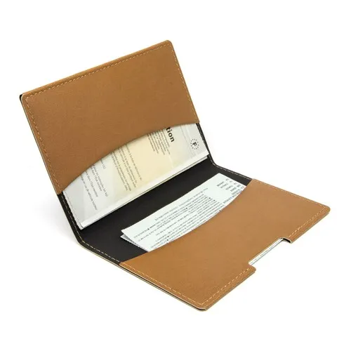 PORTE-PASSEPORT / CARTE GRISE / ASSURANCE CUIR MARRON - MADE IN EUROPE