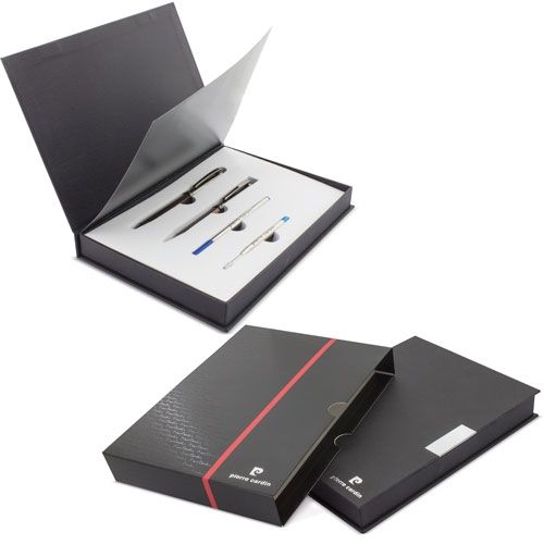 Coffret Stylo Bille + Roller Pierre Cardin Grenat Personnalisable
