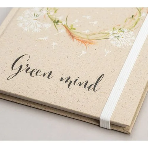 Carnet à couverture rigide en papier d'herbe recyclé personnalisable