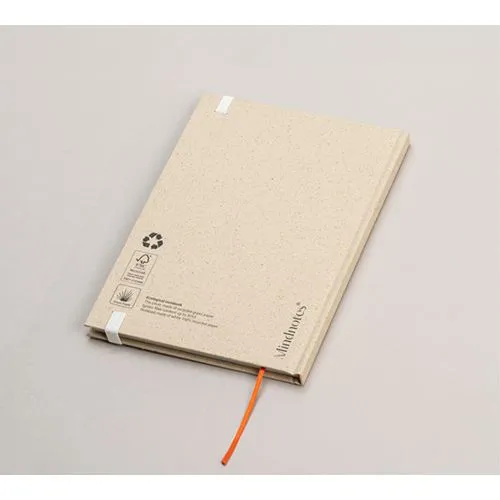 Carnet à couverture rigide en papier d'herbe recyclé personnalisable