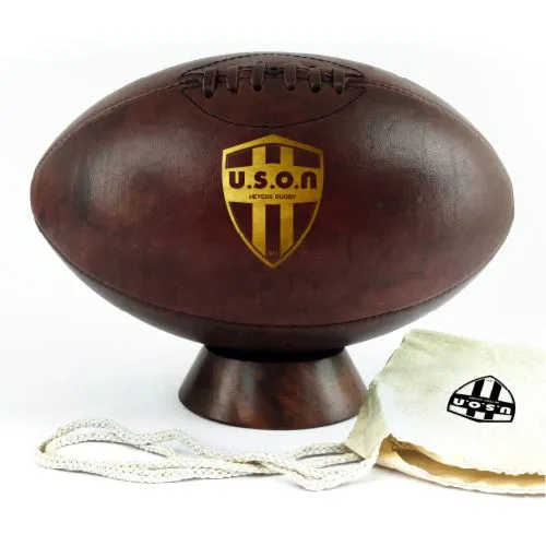 Ballon de Rugby Vintage en Cuir Personnalisable - Taille Officielle