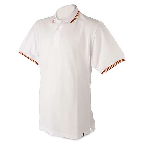 POLO DRAPEAU HOMME PIERRE DELONE BLANC "AZUR"