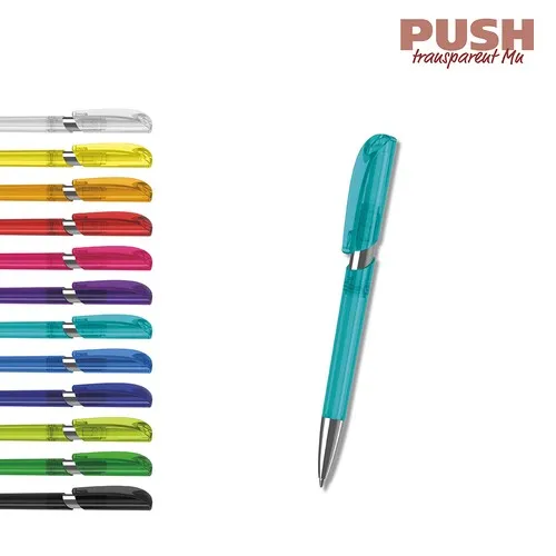 Stylo Bille Transparent Personnalisable - Push Mn Rétractable