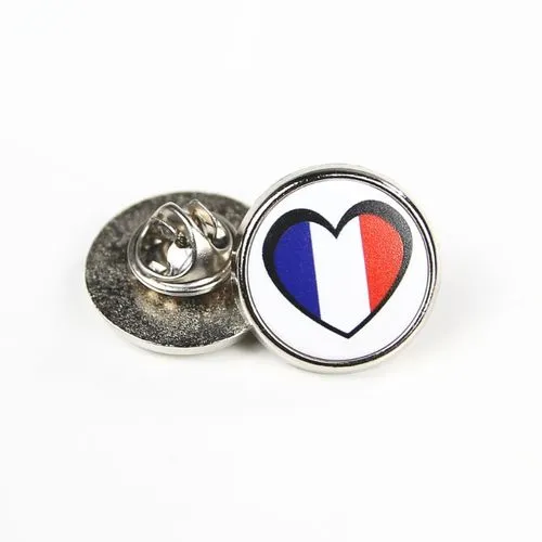 Pin's ROND 25 mm - France - Gris Argent