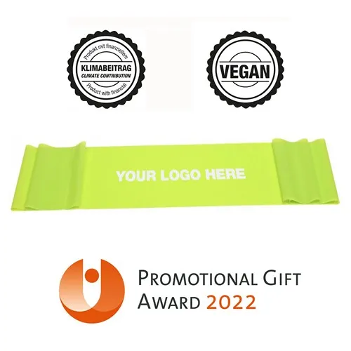 Bande de fitness vert (moyen) - végan & en latex naturel - à partir de 400 pcs.