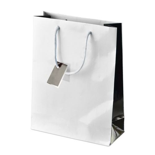 Grand Sac Cadeau Papier Blanc Personnalisable avec Poignées