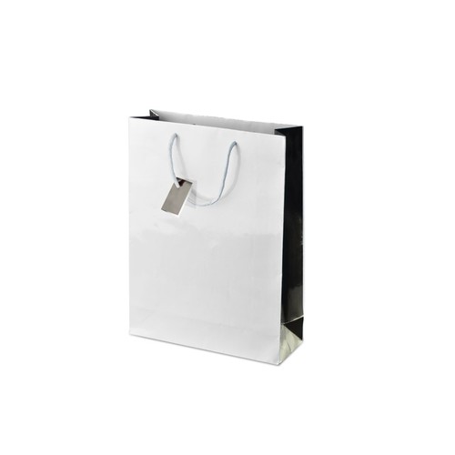 Grand Sac Cadeau Papier Blanc Personnalisable avec Poignées