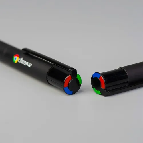 Stylo à bille 4 couleurs noir STOCK