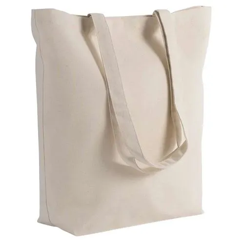 Sac Shopping Coton 220g Noir Personnalisable - Soufflet 10cm
