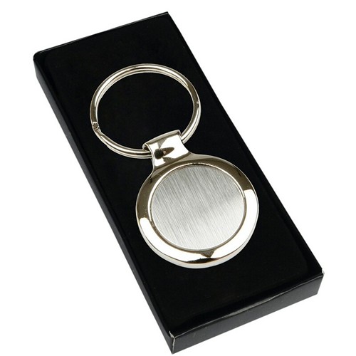 Porte-clés Rond Métal Personnalisable avec Coffret Cadeau